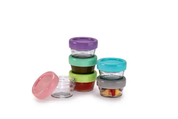 Set 6 Recipiente Sticla pentru Hrana Bebe, Melii, 59 ml
