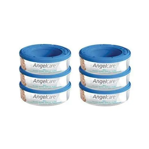 Set 6 rezerve igienice Angelcare pentru scutece murdare,tehnologie OdourSeal,acoperire antibacteriana, capacitate 180 scutece