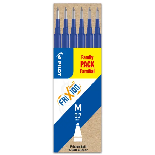 Set 6 rezerve roller Frixion Ball Pilot 0.7 mm culoare albastra Set 6 rezerve roller Frixion Ball Pilot 0.7 mm culoare albastra
