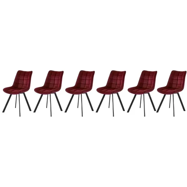 Set 6 scaune K332 velvet bordo
