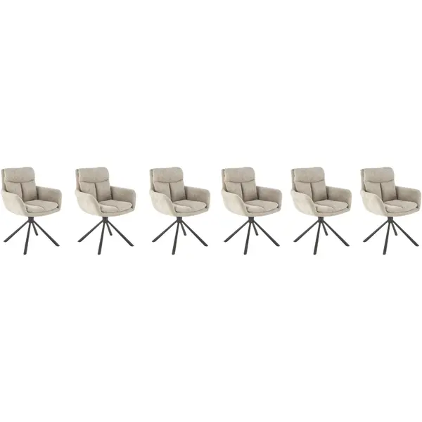 Set 6 scaune rotative K495 stofa bej