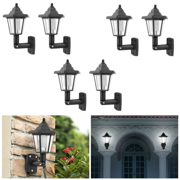 Set 6 x Lampa solara tip felinar, Alb rece