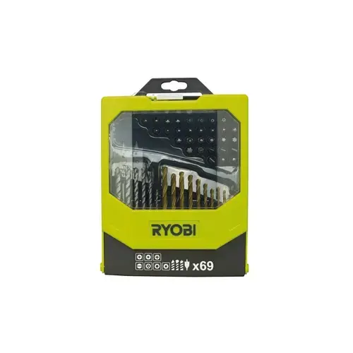 Set 69 Ryobi RAK69MIX, accesorii pentru gaurit si insurubat