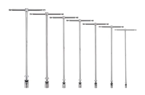 Set 7 chei cu maner T si cap pivotant Milwaukee, 8-19 mm, tija fixa, 180 grade, 4932492674