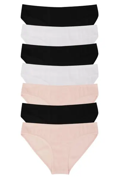 Set 7 perechi de chiloti din bumbac, pentru dama, 37200, Clasic