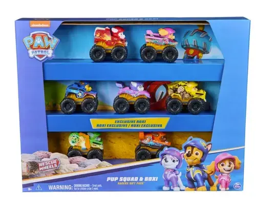 Set 7 vehicule cu figurine Paw Patrol Pup Squad and Roxi