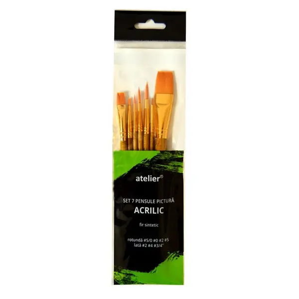 Set 7 x Pensule Pictura Acrilic, Atelier