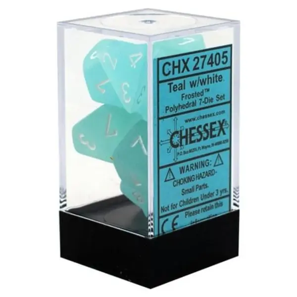 Set 7 Zaruri Chessex Frosted - Turcoaz/Alb