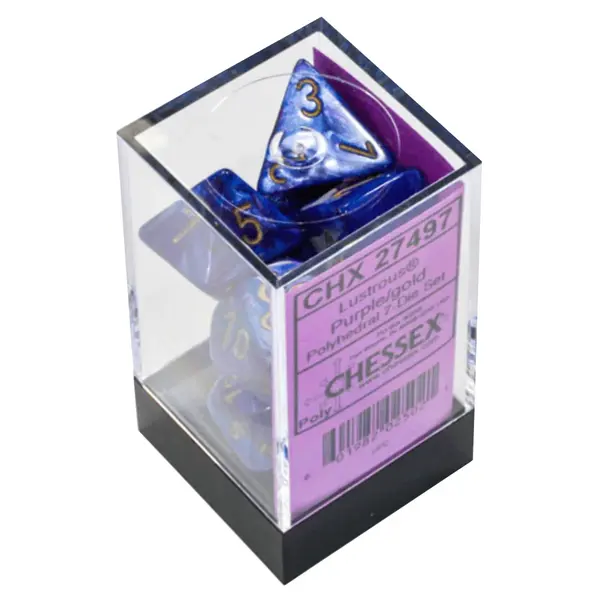 Set 7 Zaruri Chessex Lustrous - Mov/Auriu