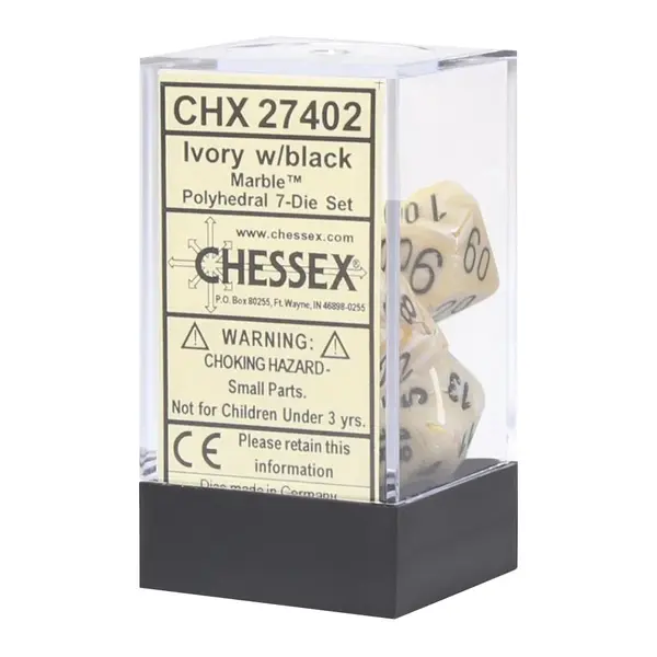 Set 7 Zaruri Chessex Marble - Ivoriu/Negru