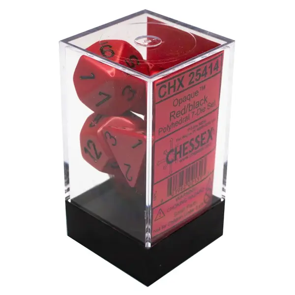 Set 7 Zaruri Chessex Opaque Polyhedral - Rosu/Negru