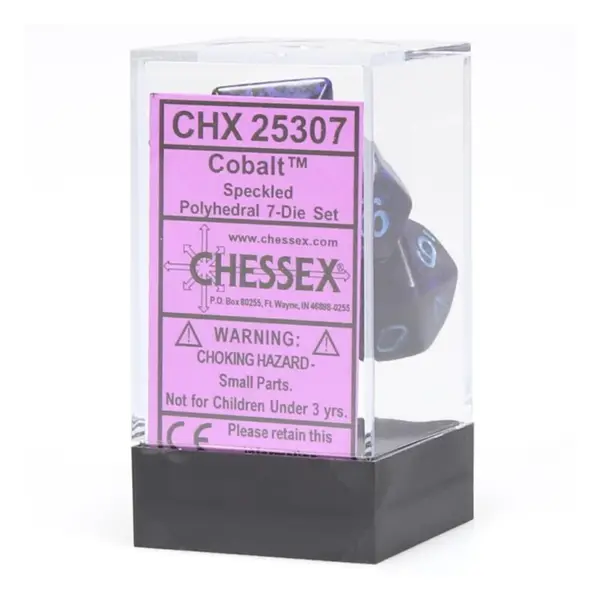 Set 7 Zaruri Chessex Speckled Polyhedral - Cobalt