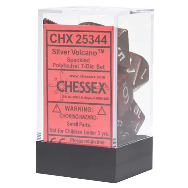Set 7 Zaruri Chessex Speckled Polyhedral - Silver Volcano