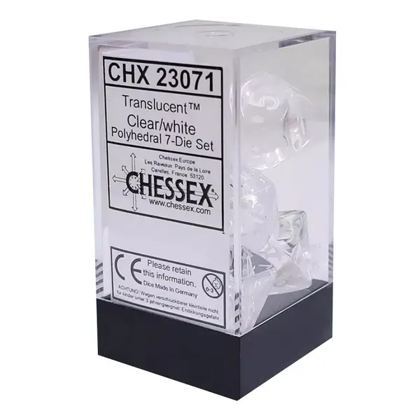 Set 7 Zaruri Polyhedral Translucent - Transparent/Alb