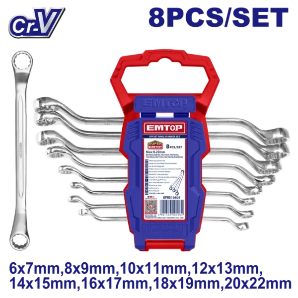 Set 8 chei inelare cotite 6-22mm - EFRS10801, EMTOP