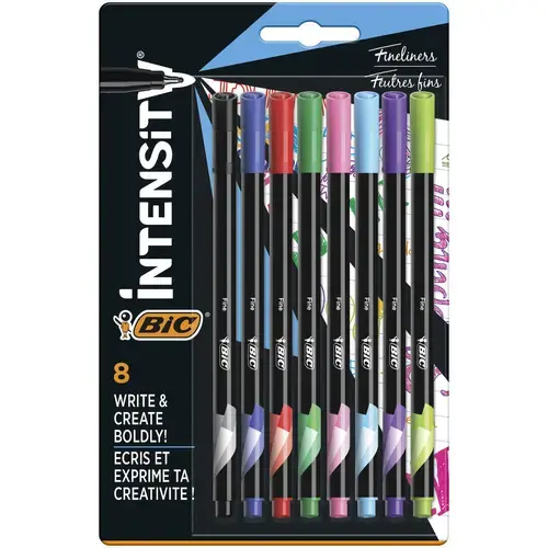 Set 8 Creioane Bic Fineliner Intensity, 8 culori