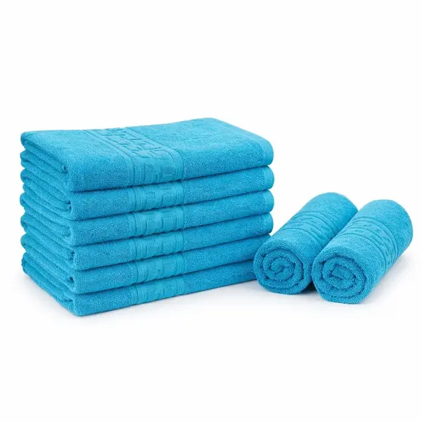Set 8 prosoape mici 30x50cm, din 100% bumbac pakistanez, 400g, Bleu