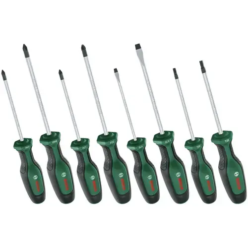 Set 8 surubelnite Bosch 1600A02BX8, Otel S2, Profil PH1/PH2/PZ1/PZ2/SL4/SL6.5/T20/T25