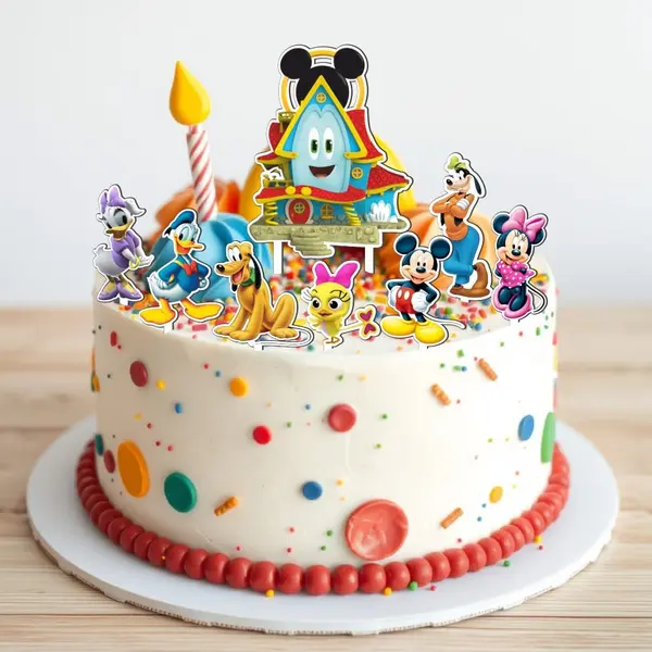 Set 8 toppere tort Mickey Mouse si Prietenii (Mickey Mouse & Friends), rezistente si reutilizabile
