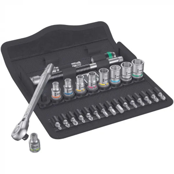 Set 8100 SA 8 Zyklop cu cheie, tubulare si biti, 28 piese, Wera 05004018001