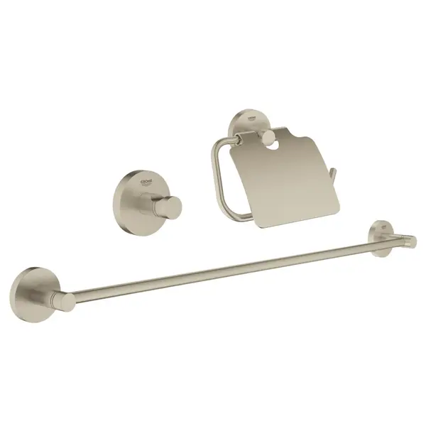Set accesorii 3 in 1 Grohe Essentials 40775EN1, Brushed Nickel