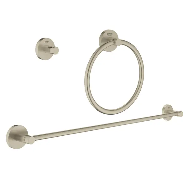 Set accesorii 3 in 1 Grohe Essentials 40821EN1, Brushed Nickel