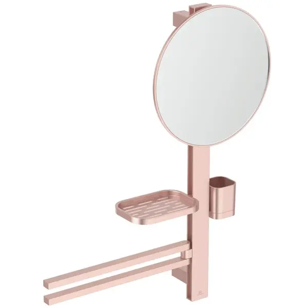 Set accesorii baie pentru lavoar Ideal Standard Alu+ rose mat 70 cm, oglinda fixa