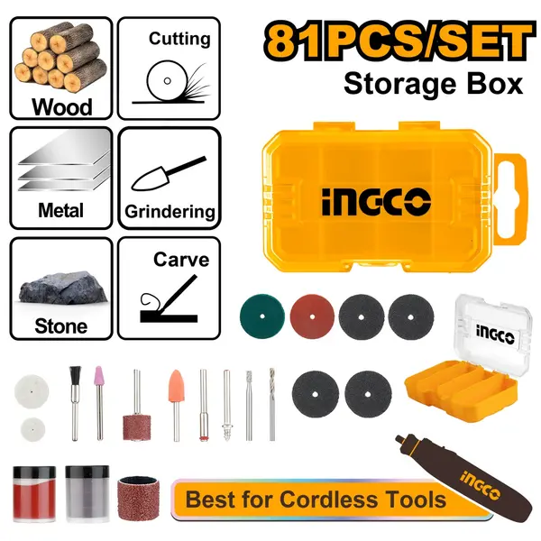 Set Accesorii Biax 81buc INGCO AKMG8081