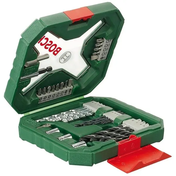 Set accesorii insurubare si burghie mixte, Bosch X-Line 2607010608, 34 bucati