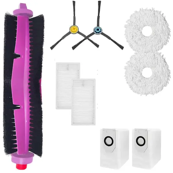 Set accesorii PAA-home, compatibile cu aspiratorul Eureka J12 Ultra, continut: 2 lavete, 2 filtre, 2 perii laterale negre, 1 perie central si 2 saci