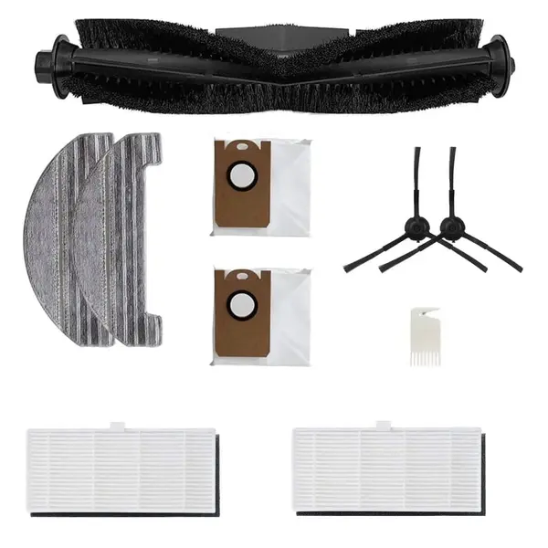 Set accesorii PAA-home, compatibile cu aspiratorul Ultenic T10, continut: 2 lavete, 2 filtre, 2 perii laterale negre, 1 perie central si 2 saci praf