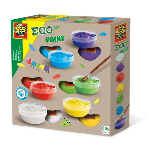 Set acuarele superlavabile pasta ECO (guasa),6 culori set