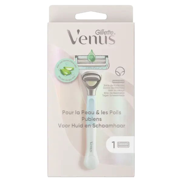 Set aparat de ras pentru zona intima + Rezerva Venus Satin Care, 1 bucata, Gillette