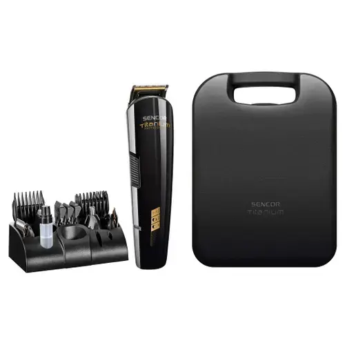 Set aparat de tuns Sencor SHP8305BK, Autonomie 60 minute, 12 accesorii (Negru)