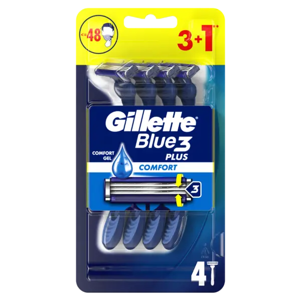 Set aparate de ras de unica folosinta Blue3, 4 bucati, Gillette