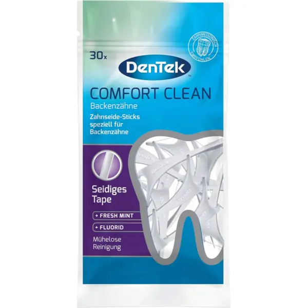 Set Ata Dentara, Dentek, Comfort Clean, Fresh Mint, Tip Scobitoare, Cerata, cu Fluor si Microcristale, Aroma Menta, 30 buc