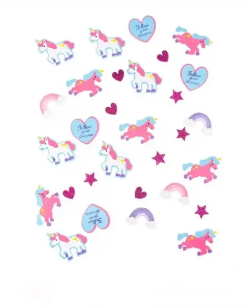 Set autocolante Unicorn spuma cu banda autoadeziva pentru activitati crafts, 30 bucati