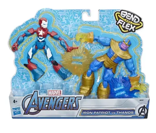 Set Avengers Bend and Flex 2 figurine Iron Patriot vs Thanos