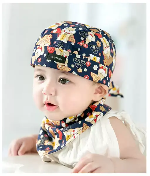 Set baieti bandana si esarfa albastra Akyta - 12-24 luni