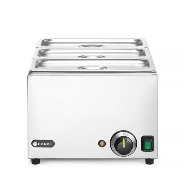 Set: Bain-marie Hendi RANGER + 3x GN 1/3 cu capac, Hendi, GN 1/1, 230V/1000W, 590x332x(H)242mm