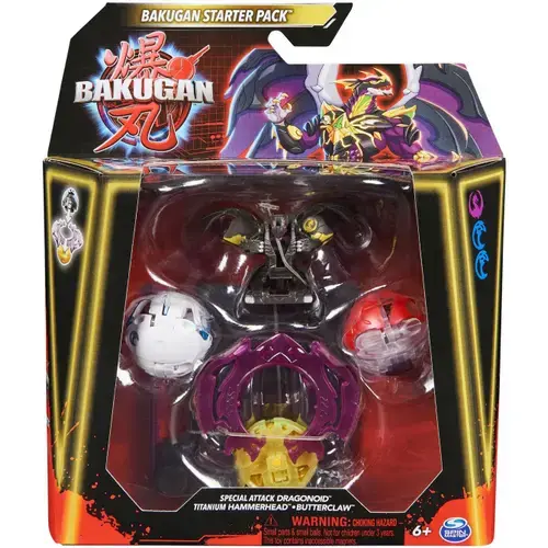 Set Bakugan Starter Pack - Dragonoid, Titanium Hammerhead, Butterclaw