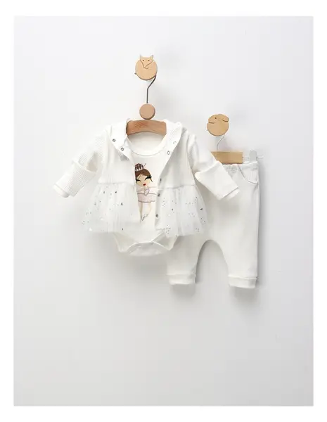 Set balerina 3 piese alb