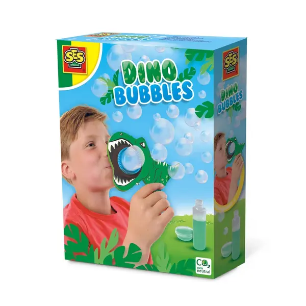 Set baloane de sapun cu jucarie in forma de dinozaur cu solutie