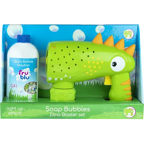 Set baloane de sapun Fru Blu - Dino Blaster, cu solutie baloane 400 ml