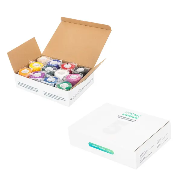 Set bandaje elastice autoadezive Vitammy Autoband, tehnologie cu microfibre, fara lipici, rezistent la apa, 5 x 450 cm, 12 bucati multicolore