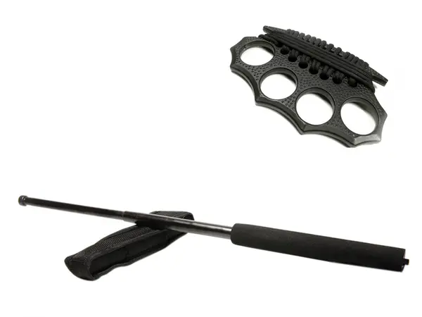 Set baston telescopic negru 50 cm si box negru model nou
