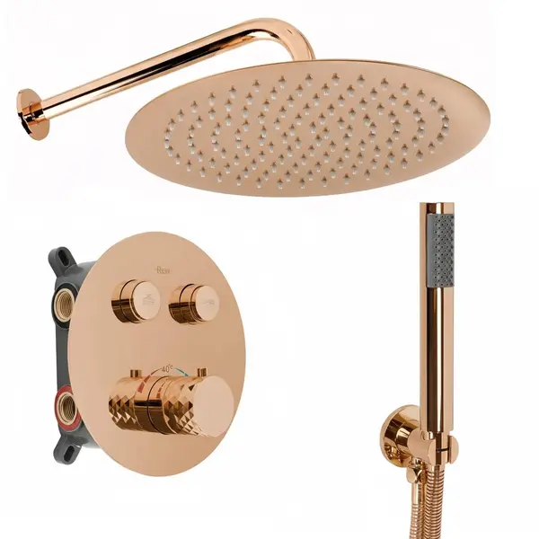 Set baterie de dus incastrat Rea Lungo Diamond Copper