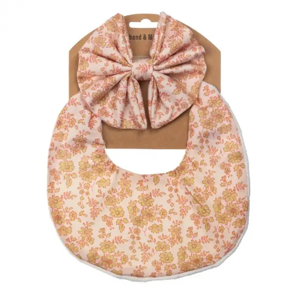 Set Baveta Reversibila Si Bentita pentru Copii - Alb Portocaliu