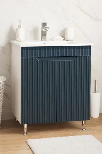 Set Baza front MDF si Lavoar seria 033, 60 cm, antracit