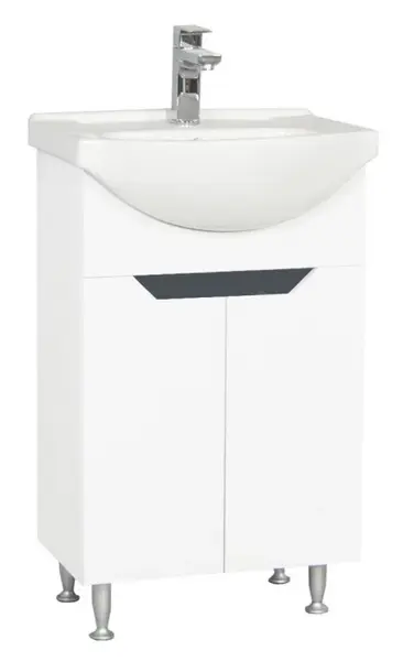 Set Baza front MDF si Lavoar seria 050, montat, 55 cm, alb + antracit